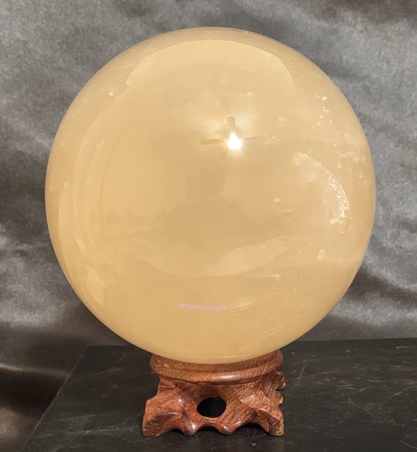 Big and Beautiful Citrine Calcite Crystal Sphere