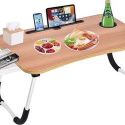 Portable Foldable Laptop Bed Desk Table Tray Stand with Cup Holder & Drawer ⭐NEW IN BOX⭐ CYISell