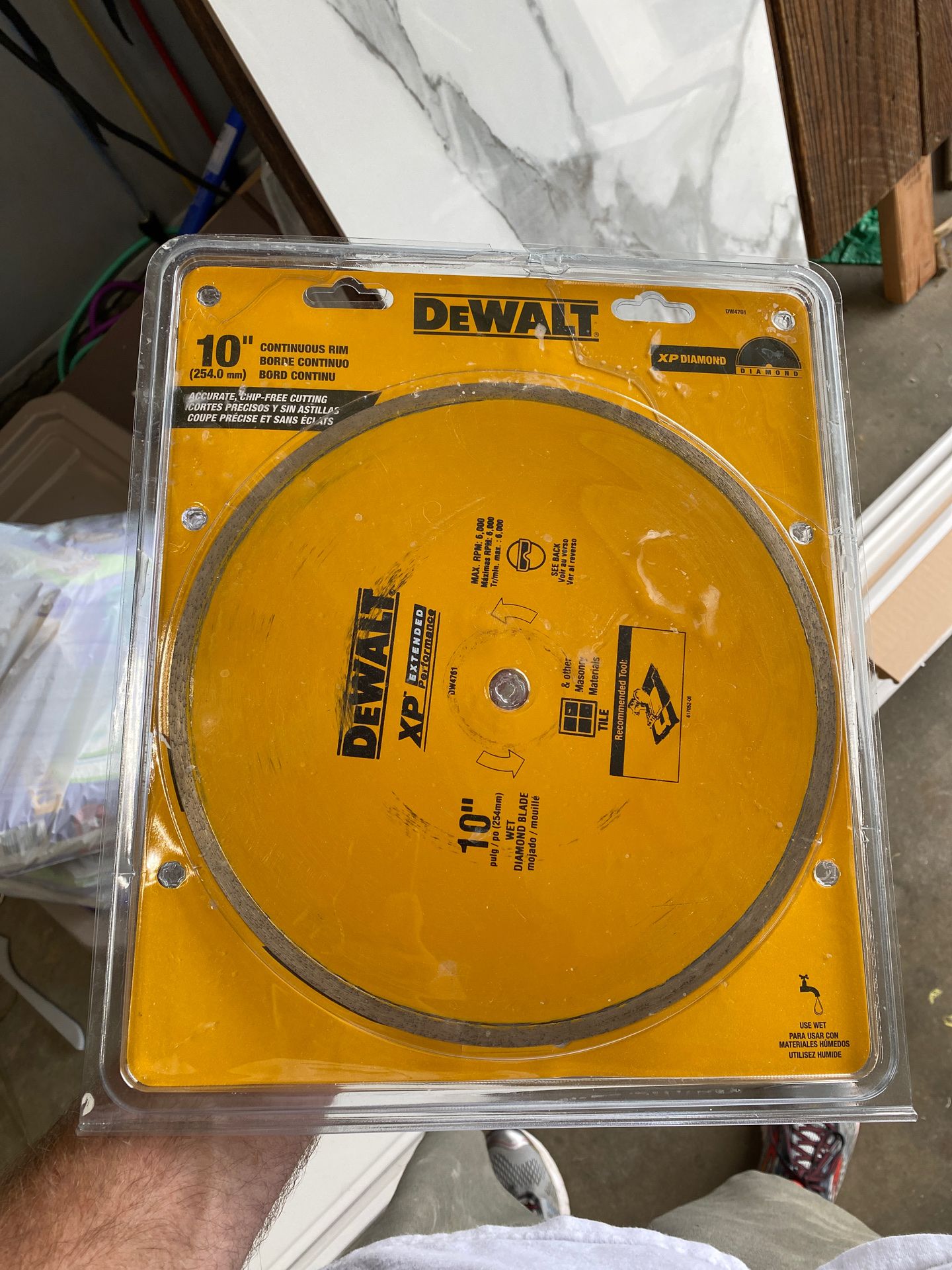 Dewalt 10” tile saw blade