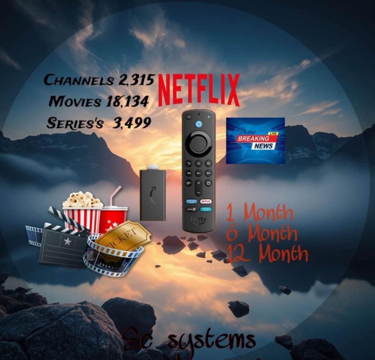 Unlimited Cable Channels/ Series And News Cinema movies/ Free Trials Available