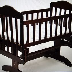 Wooden Glider Baby cradle / Bassinet With mattress