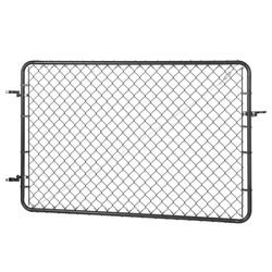 Chain-Linked Fencing Gate 72 x 48 in, Adjustable Chain Link Fence Panel, Suitable for 2.2-6 ft (W) x 6 ft (H) Garden Fence Gate, Outdoor Barrier Gate 