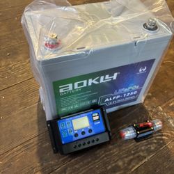 Lithium LiFePO4 50a deep cycle Batter + Charger Controller & DC Circuit Breaker for Solar