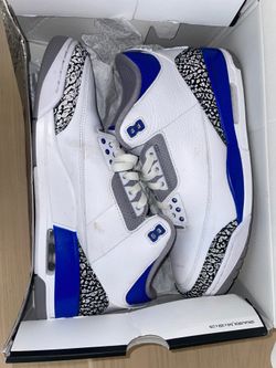 Sz11 AIR JORDAN 3 RETRO WHITE/RACER BLUE