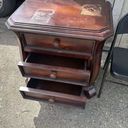 Wood grain Nightstand 
