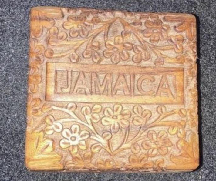 Vintage Jamaica Wooden Jewelry Box