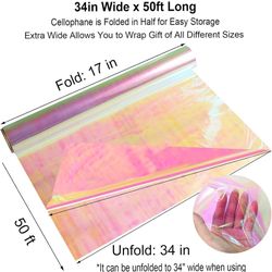 Iridescent cellophane wrap roll 
