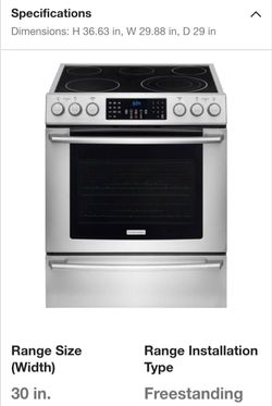 Electric Range NEW - Stove  Electrolux 30-inch Freestanding  El30EF45QS