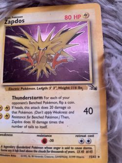 Zapdos Holo Pokémon Card Base Set 15/62
