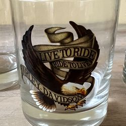 Harley Davidson 5 Piece Whiskey Glasses & Decanter Set
