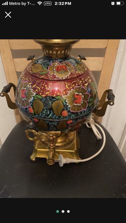 Vintage Tula Russian Hand Painted Electric Turkish Coffee Pot