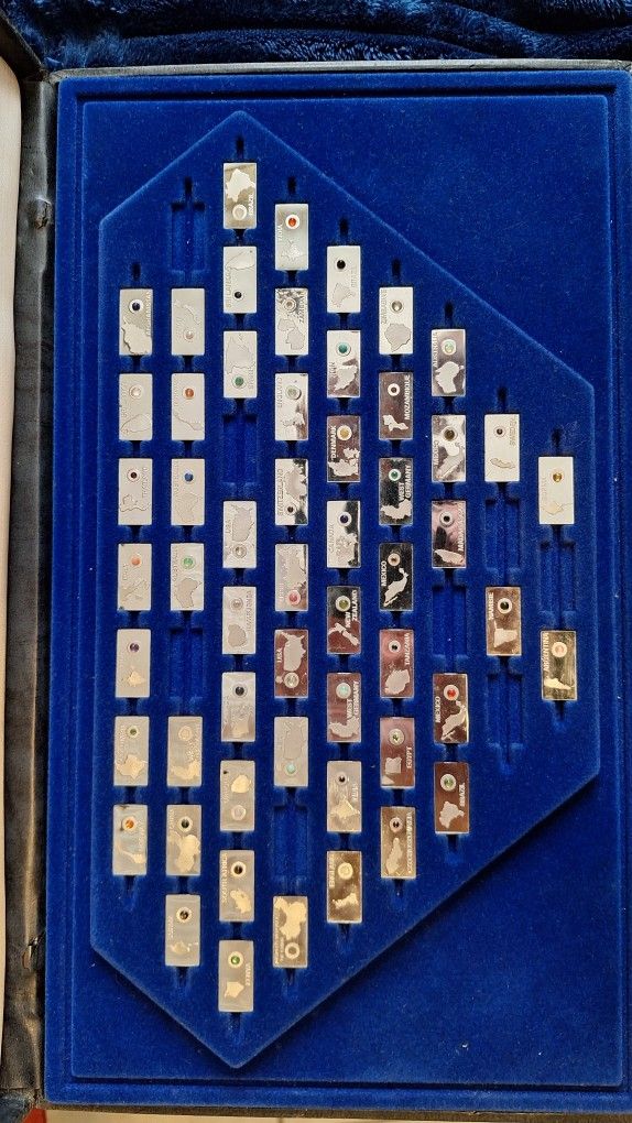 Franklin Mint Sterling Silver Gemstones Of The World Set