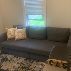Beautiful Large Couch/Full Size Bed With storage Thumbnail