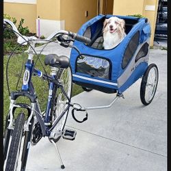 Schwinn 21 Speed  Bike With XL Dog Trailer Carrier
