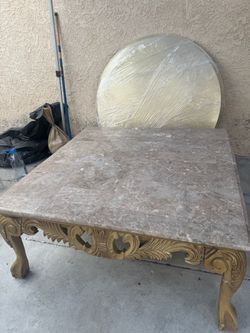Ornate Stone Top Coffee Table
