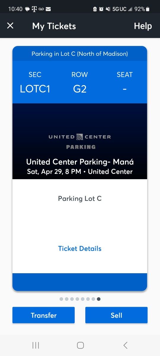 United Center PARKING PASS,  April 29th