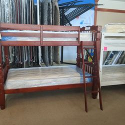 Twin Over Twin Cherry Bunk Bed