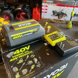 Ryobi 40V Battery 4Ah Lithium and Charger 