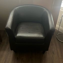 Espresso Brown Faux Leather Club Chair