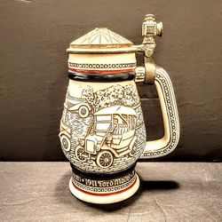 COLLECTORS,  Beer Stein, Hand Crafted, With Metal Lid.