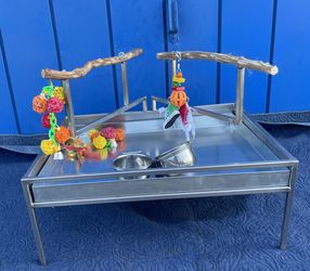 Stainless Steel- Parrot Table Top Playpen … Very Nice And Top End … New , Two Models Avail … Hard To Find, Will Ship !!