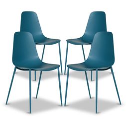Set of 4 Dining Chairs in Cove Teal Blue