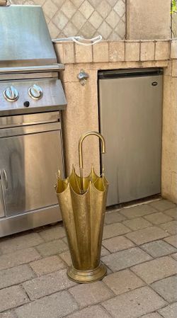 Super Cool Vintage Mid Century Brass Umbrella Shaped Umbrella Stand
