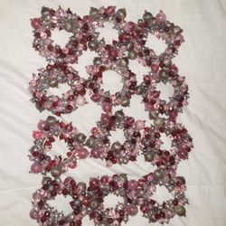 Pier 1 Set 12 glass Beaded Napkin Rings 