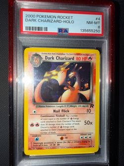 Pokemon PSA 8 Dark Charizard Holo 4/82 Team Rocket 2000
