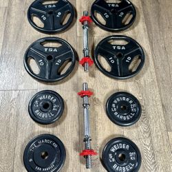 This Are Just Beautiful Standard Adjustable Dumbbells  70 lbs Total Weight. 