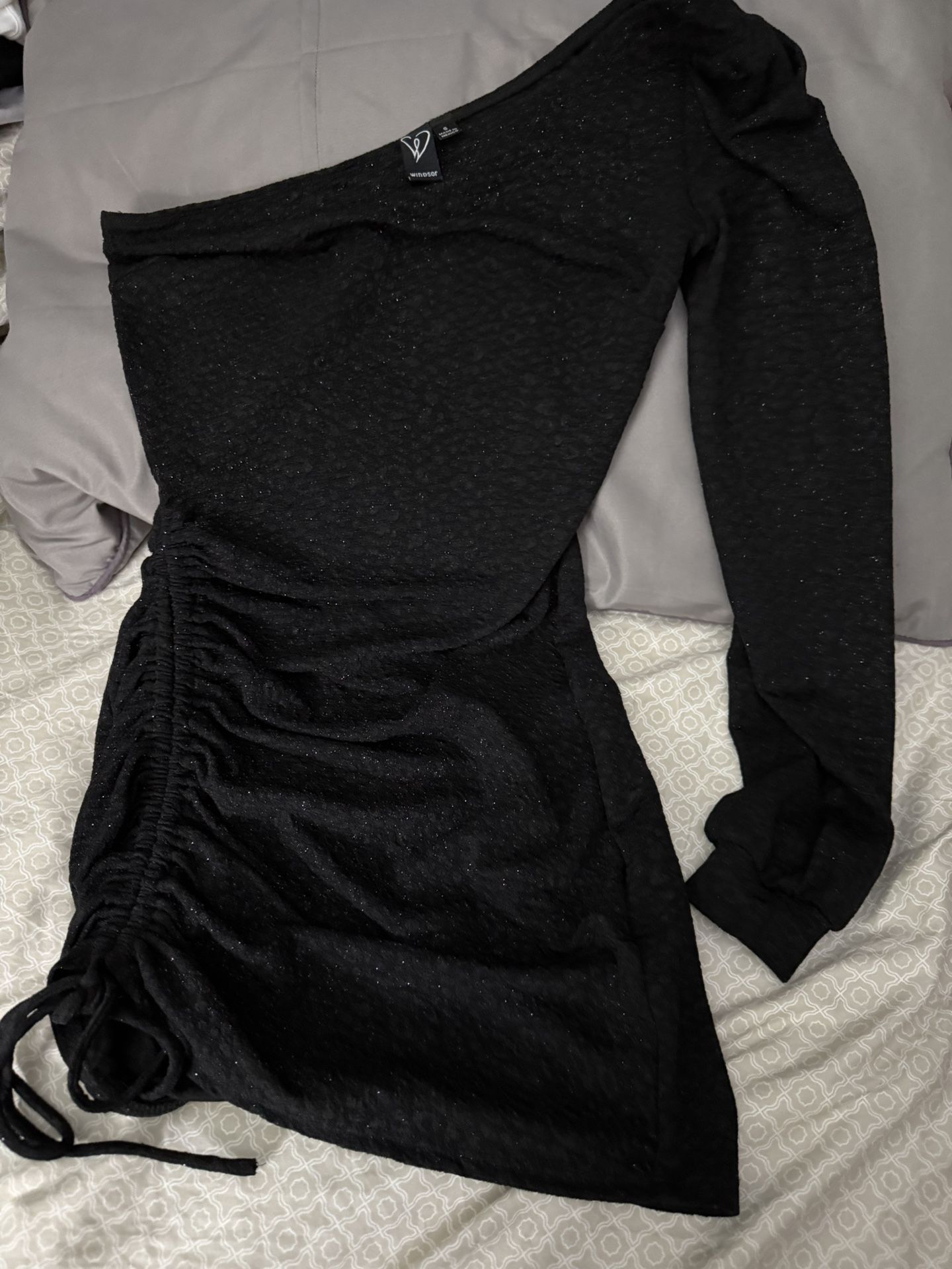 Black One Sleeve Dressy Dress.