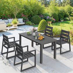 5 pieces - Dark Gray HDPS all Weather dining set