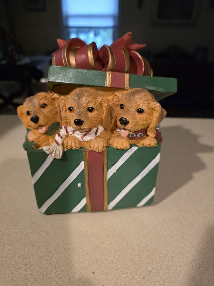 Christmas Puppies Music Box 