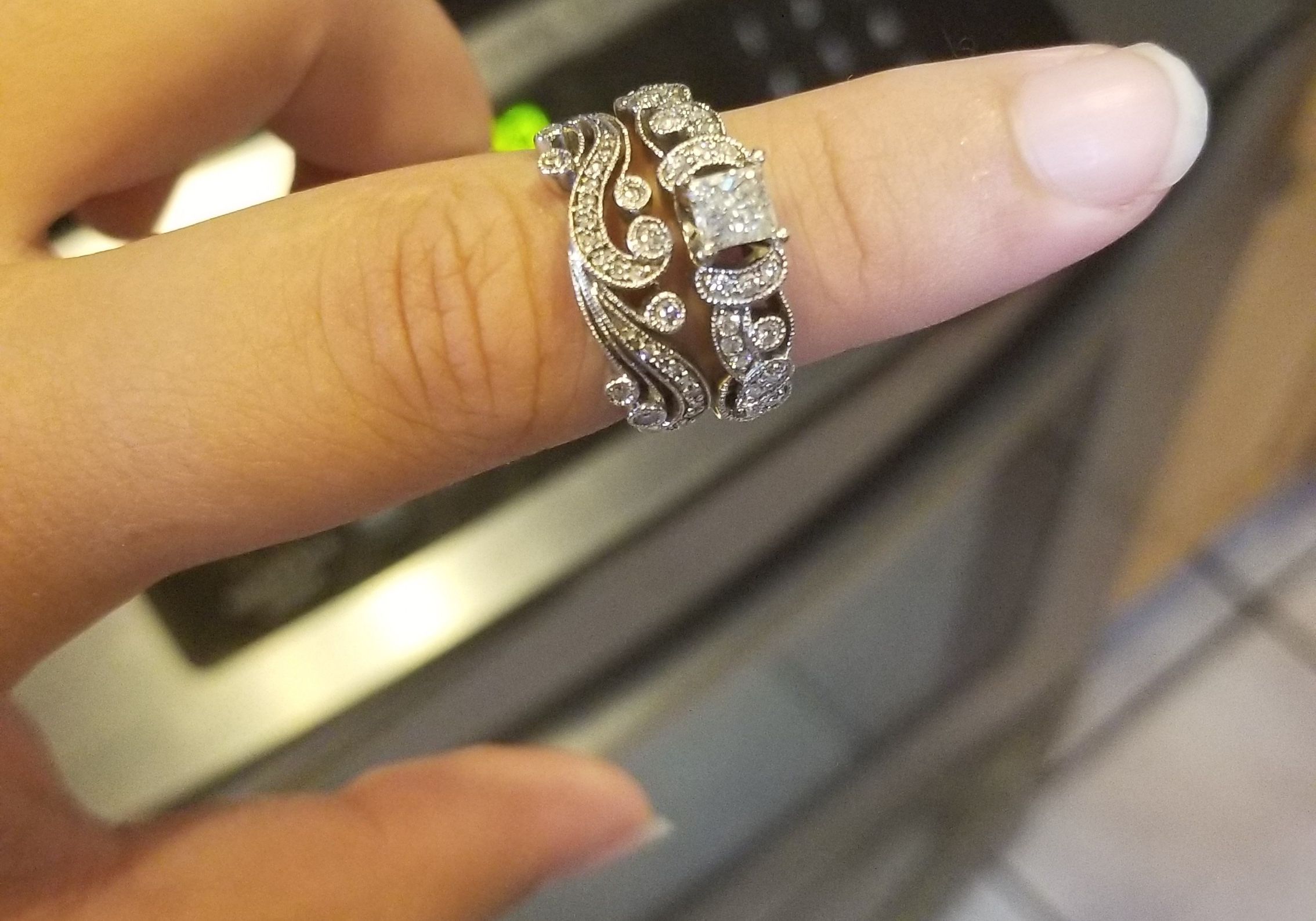 Diamond engagement/wedding ring set size 7 1/2