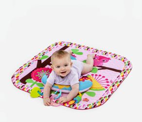 Baby pink floor gym with toys