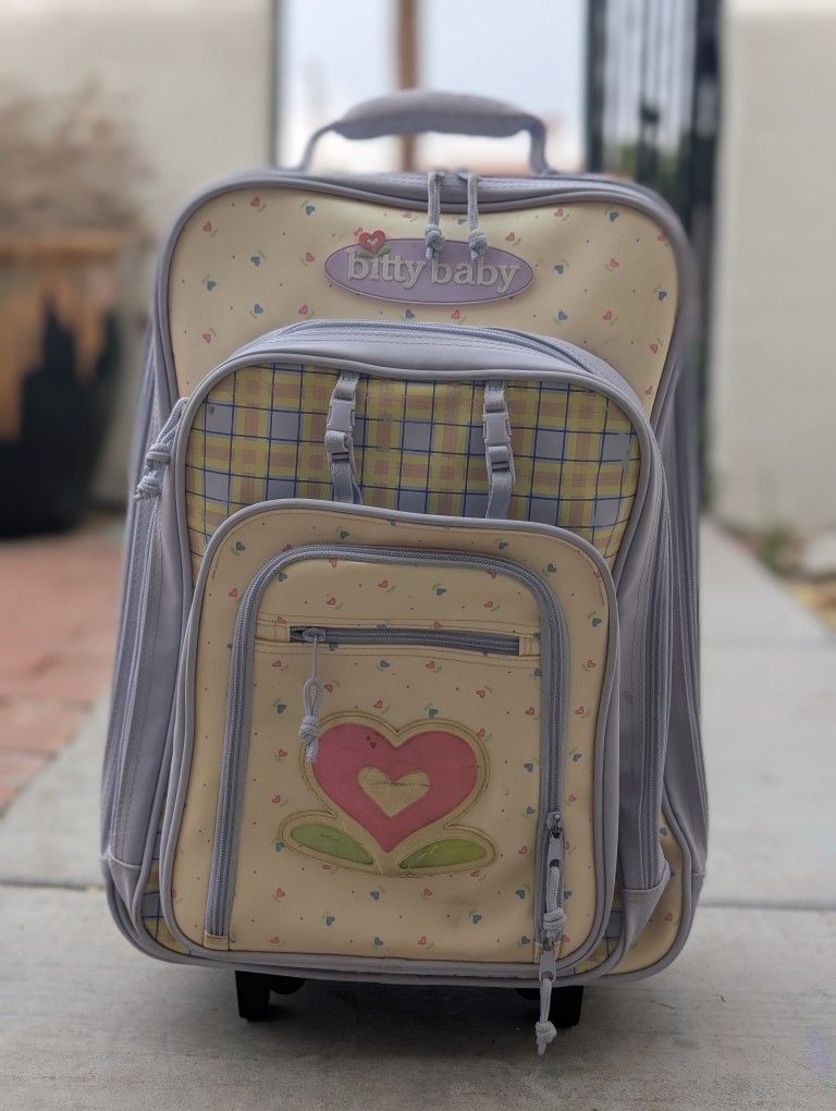 Bitty Baby American Girl Doll Rolling Suitcase Carry on Luggage Retired