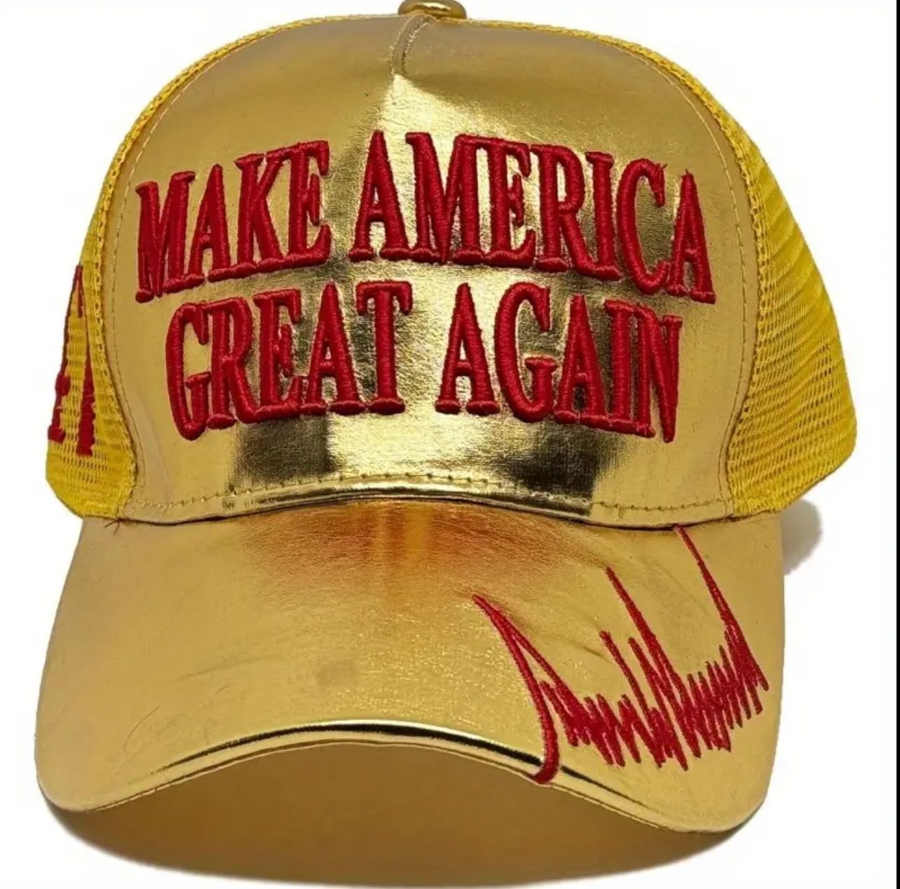 New President Donald Trump Gold MAGA Adjustable Baseball Cap Hat