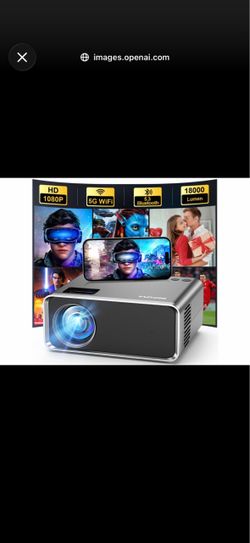 FUDONI GC(contact info removed)P Full HD Projector – WiFi & Bluetooth, 200” Home Theater LED Projector