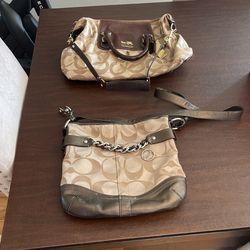Two Coach Purses - CrossBody messenger And Tote 