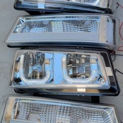 03-06 Chevrolet Silverado Avalanche LED DRL Headlights Luces Micas Calaveras Faros Faroles Focos Chevy