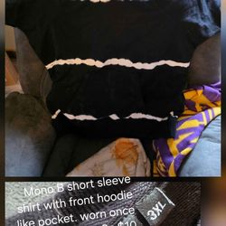Mono B black and white short sleeve shirt