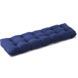 48x18x5” Outdoor/Indoor Bench Cushion – Waterproof, Tufted, Fade-Resistant Seat Cushion for Patio or Porch Swing, Navy Blue