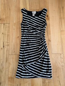 MSSP Max Studio striped ruched layered contour dress XS