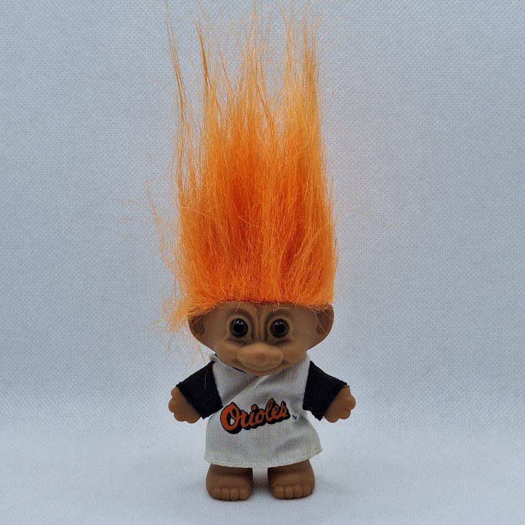Vintage Baltimore Orioles Mini Troll Doll Russ MLB 1990s Toys Baseball 
