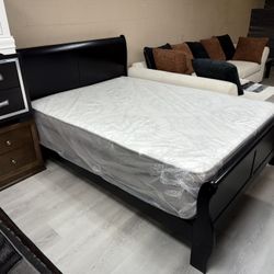 CAMA QUEEN CON COLCHONES PILLOW TOP 