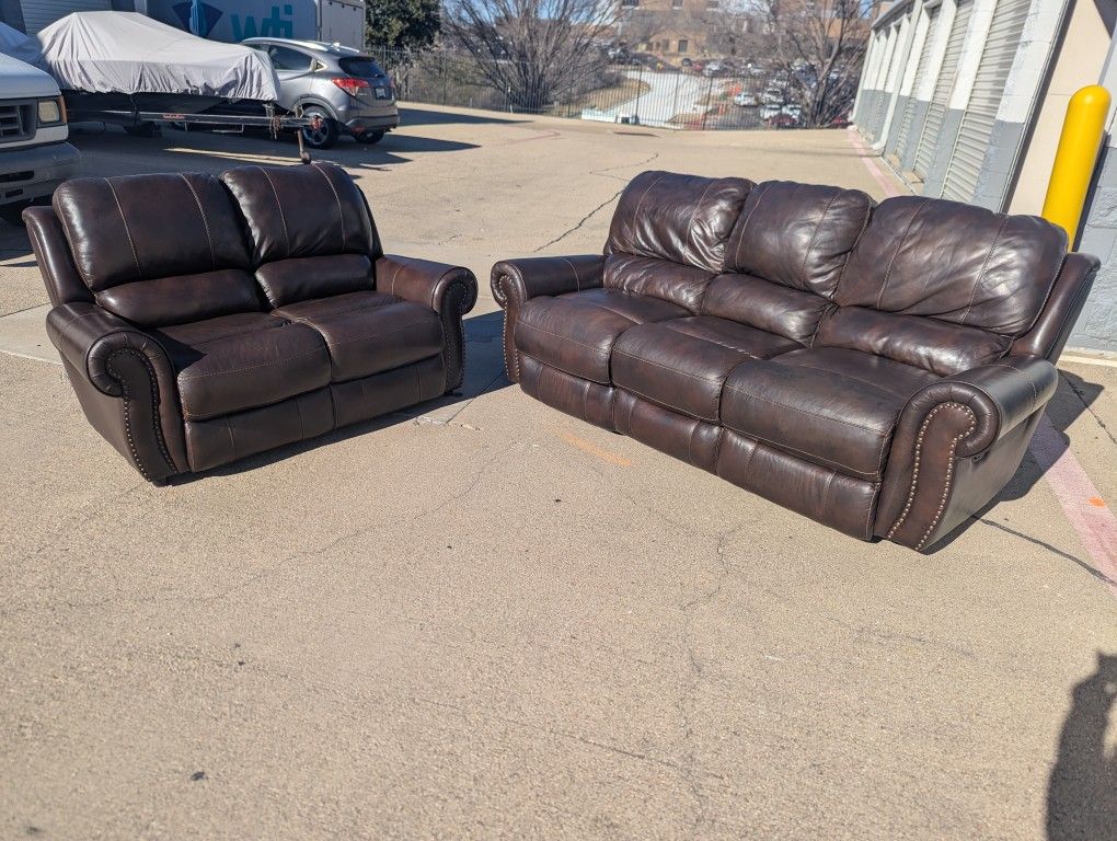 Reclining Leather Sofa And Loveseat