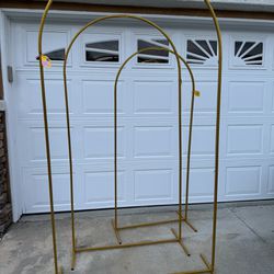 Brand New Set Assembled- 7’2”, 6’6”, 6” Three Metal, Arch, Backdrops, Balloon Arch