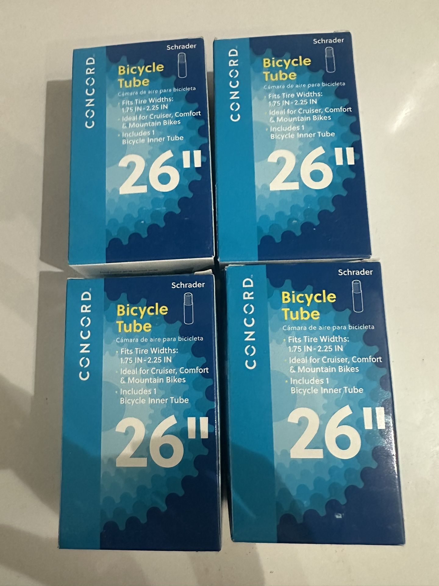 4 26” Concord Bicycle Tubes