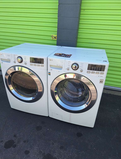 LG Front Load Washer Dryer Set with Steam