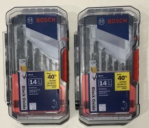 New Lot of 2 Bosch 14pc. Drill Bit Sets